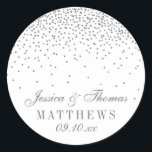 Vintag Glam Silver Confetti Wedding Stickers<br><div class="desc">Vintag Glam Silver Confetti Hochzeitskleber.</div>