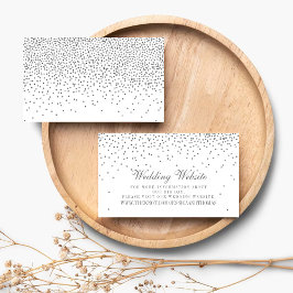 Vintag Glam Silver Confetti Wedding Website Cards Begleitkarte
