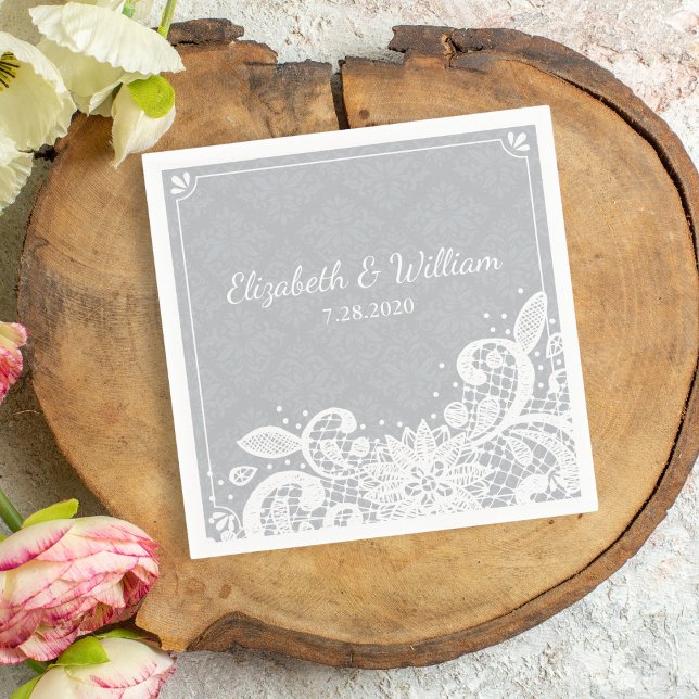 Vintag Glam White Lace Rustikale Hochzeit maßgesch Serviette (Von Creator hochgeladen)