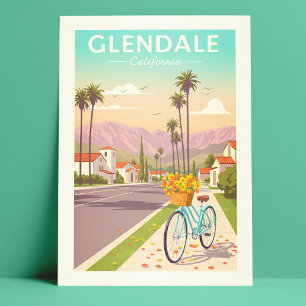 Vintag Glendale California Postkarte