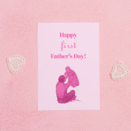 Vintag Glücklicher erster Vatertag - Es ist ein Mä Postkarte