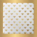 Vintag Gold Diamond Art Deco White Fliese<br><div class="desc">Weiße Fliese mit Gold Diamant Art Deco Design.</div>