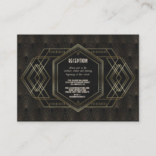 Vintag Gold Great Gatsby Hochzeitsempfang Begleitkarte
