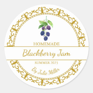 Vintag Gold-Homemade-BlackBerry-Jam-Label Runder Aufkleber