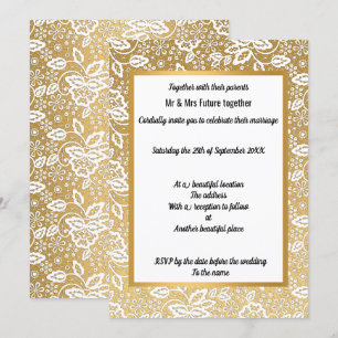 VINTAG GOLD LACE WEDING INVITATION EINLADUNG