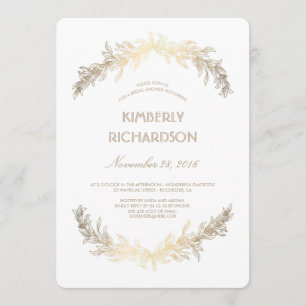 Vintag Gold Laurel Wreath Brautparty Einladung