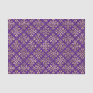 Vintag Gold Lila Damask Seidenpapier