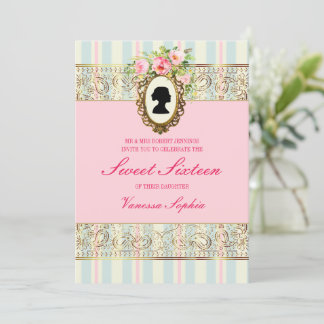 Vintag Gold Regency 16 . Geburtstag Einladung