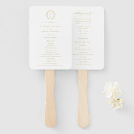 Vintag Gold Wappen Monogram Wedding Program Fächer