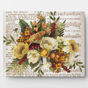 Vintag Golden Bouquet Fotoplatte
