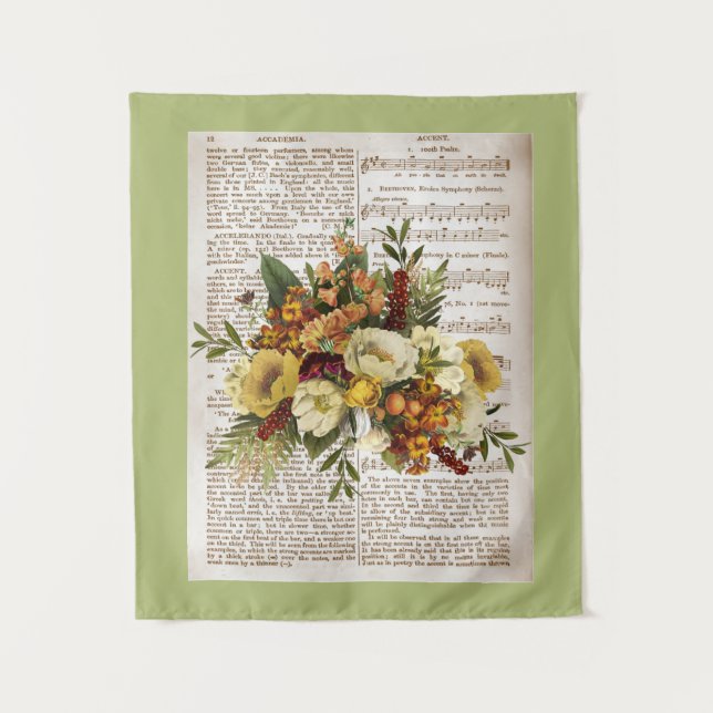 Vintag Golden Bouquet Wandteppich (Vorderseite)