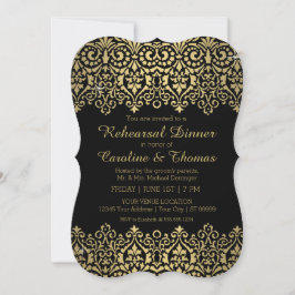 Vintag Golden Lace Elegante Probe Abendessen Party Einladung