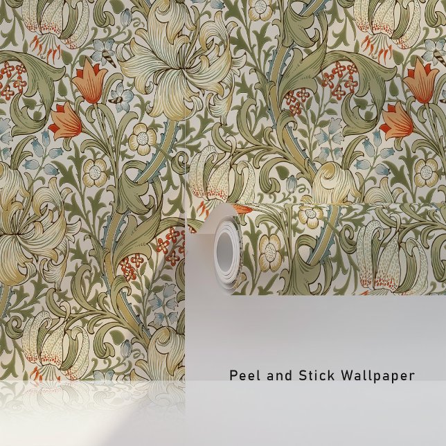 Vintag Golden Lilies William Morris Tapete (Von Creator hochgeladen)