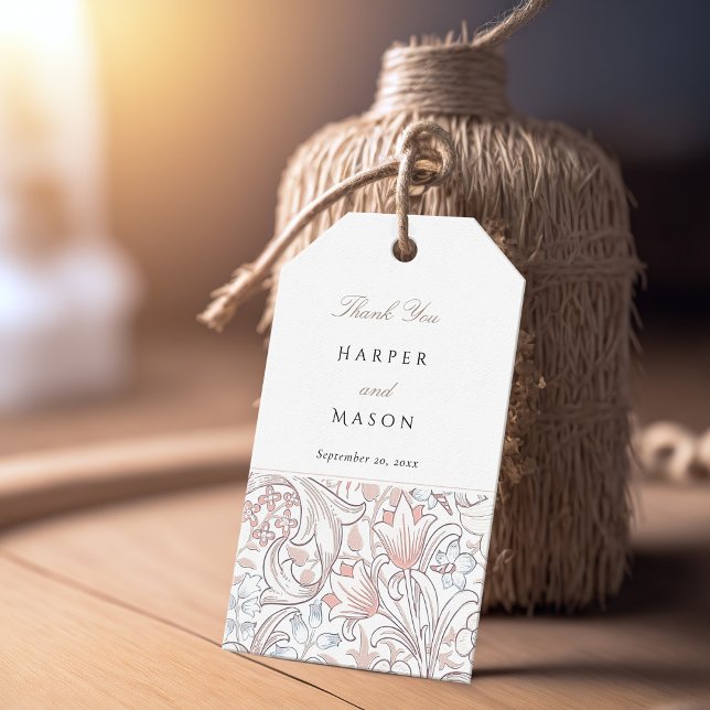 Vintag Golden Lilies William Morris Wedding Geschenkanhänger (Von Creator hochgeladen)