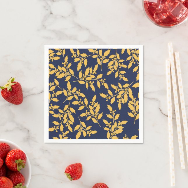 Vintag Golden Mistletoe Serviette (Beispiel)