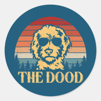 Vintag Goldendoodle Die Dood-Geschenk Vater Mama K Runder Aufkleber