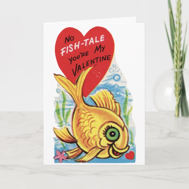 Vintag Goldfish Valentine Feiertagskarte (Vorderseite)