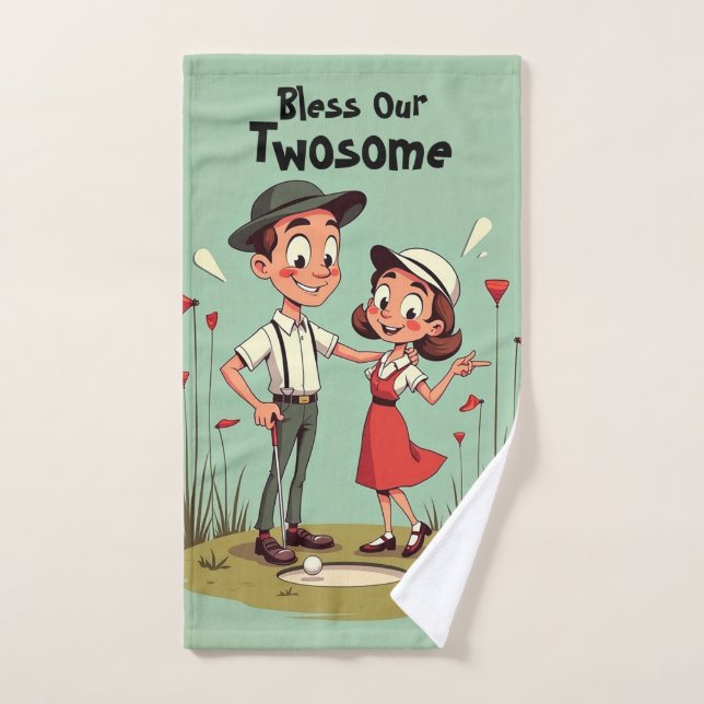 Vintag Golf Lovers Cartoon Handtuch (Handtuch)