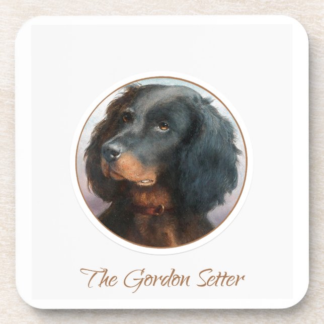 Vintag Gordon Setter Getränkeuntersetzer (Vorderseite)