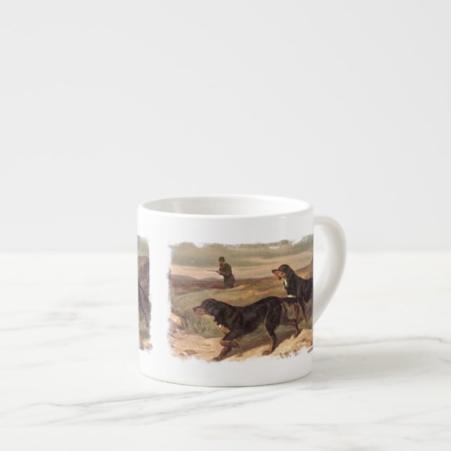 Vintag Gordon Setters Afield Espresso Tasse (Vorderseite Rechts)