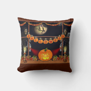 Vintag Gothic Happy Halloween Celebration Skull Kissen