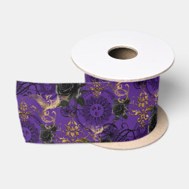 Vintag-Gothic Phoenix und Rose Lila Muster Satinband