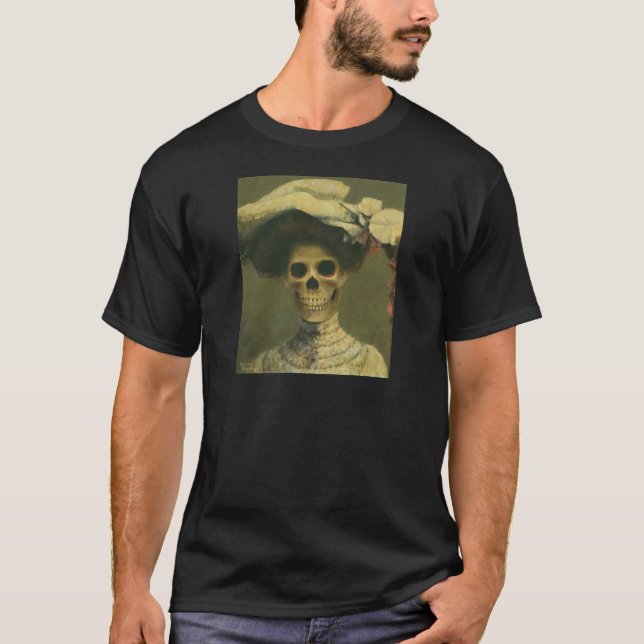 Vintag Gothic Skeleton Lady T-Shirt (Vorderseite)