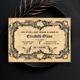 Vintag gotische Babydusche Einladung