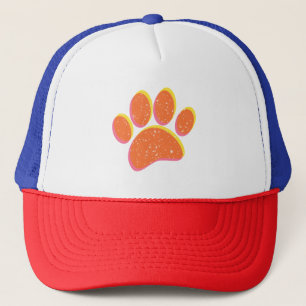 Vintag Grainy Dog Pawprint Truckerkappe