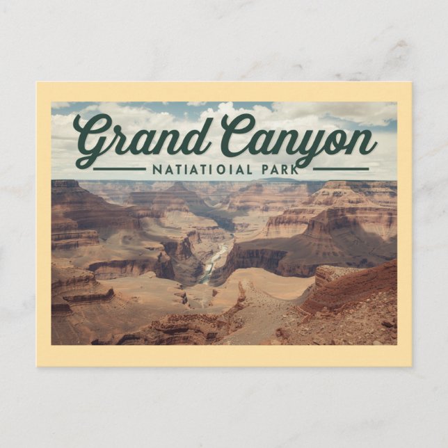 Vintag Grand Canyon Travel Postkarte (Vorderseite)