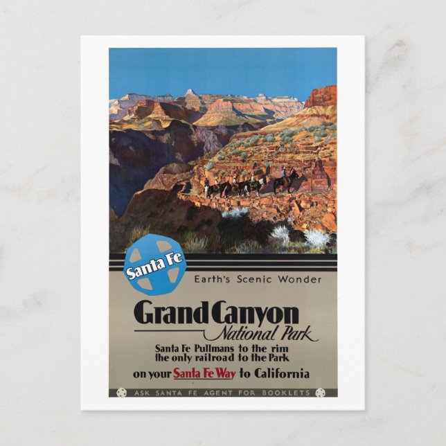 Vintag Grand Canyon Travel Postkarte (Vorderseite)
