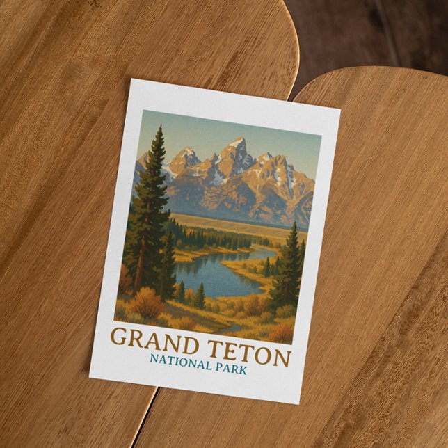 Vintag Grand Teton Nationalparkreise Postkarte (Vintage Grand Teton National Park Travel Postcard)