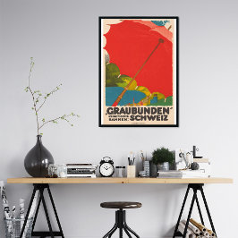 Vintag Graubünden Schweiz Reiseplakat Poster