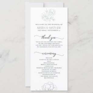 Vintag-Graue-Moderne Hochzeitsprogramme