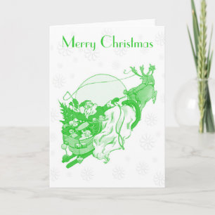 Vintag Green Frohe Weihnachtskarte Feiertagskarte