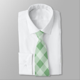 Vintag Green Gingham Work Wedding Neck Tie Krawatte