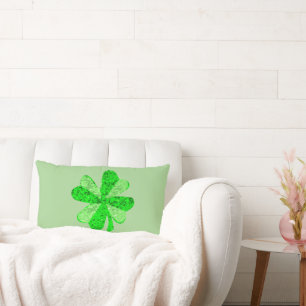 Vintag Green Sequence Kleeblatt St Patrick Glitzer Lendenkissen