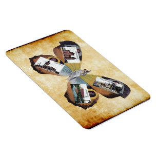 Vintag Greenville South Carolina Fairy Lady Art Magnet