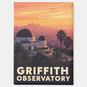 Vintag Griffith Observatory Los Angeles Sunset Magnet