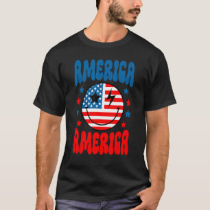 Vintag Groovy America Vibes Retro Happy 4. J T-Shirt