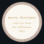 Vintag Groovy Geometric Lines Custom Christmas Runder Aufkleber<br><div class="desc">Vintage Groovy Geometric Lines Custom Merry Christmas Classic Round Sticker</div>