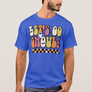 Vintag Groovy Let's Go Ghouls Halloween Ghost Cos T-Shirt