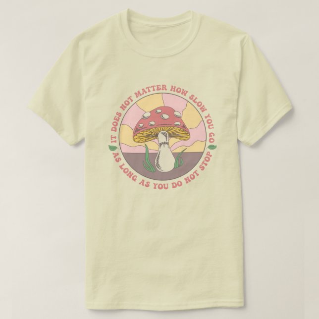 Vintag Groovy Motivierend Mushroom T-Shirt (Design vorne)