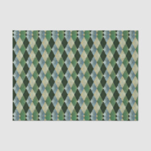 Vintag-grün-beige geometrisches St Patrick-Muster Seidenpapier