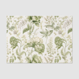 Vintag grün botanisch seidenpapier