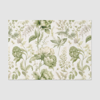 Vintag grün botanisch seidenpapier