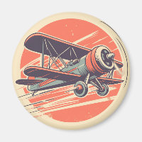 Vintag-grün und Orangen-Biplane-Aviator
