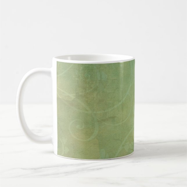 Vintag grüne geblüht Textur Kaffeetasse (Links)