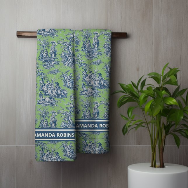 Vintag-grüne Jouiltoilette Badhandtuch Set (Von Creator hochgeladen)