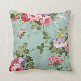 Vintag grünes Blumendesign Kissen